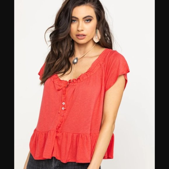 Free People Charlie Tee Camelia S - Picture 1 of 9